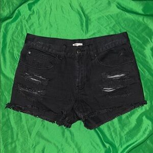 Billabong Black Distressed Jean Shorts size 28